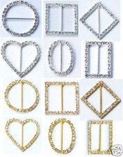 10 SQUARE RECTANGLE ROUND OVAL HEART RHINESTONE BUCKLES
