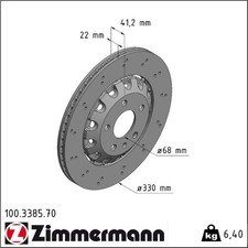 2x Zimmermann 100.3385.70 Bremsscheibe für AUDI A4 A5 F53 F5A 8W5 8WD B9