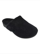 Vionic Gemma Plush Mule Slippers Black Womens Size 6