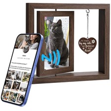 Pet Memorial Picture Frame with NFC   9x8 Wooden Frame for 2 Photos  8211