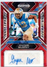2024 Panini Prizm Draft Picks #SS-GRM Grayson Murphy Sensational Auto Red Ice