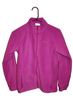 Columbia Youth Full Zip Fleece Jackets Long Sleeve Mock Neck Fushia Size Large