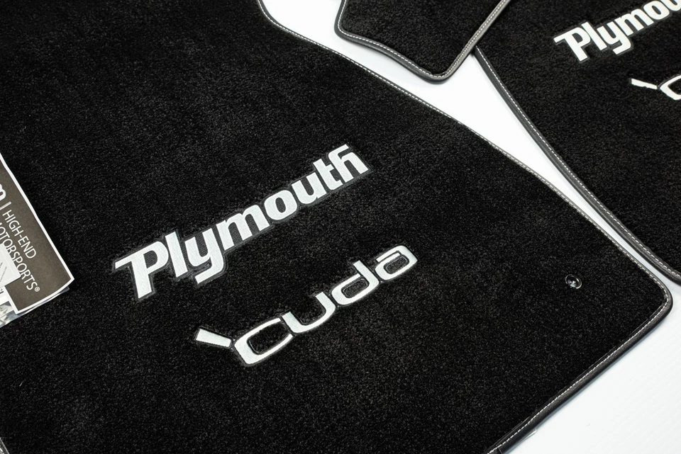 Alfombrillas personalizadas premium para 1970-74 Plymouth Barracuda / 'Cuda - transmisión manual Foto 2 de 3