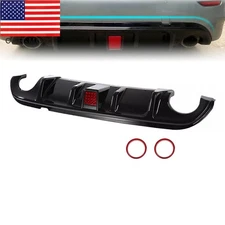 FOR 2014-2017 INFINITI Q50 GLOSSY BLACK REAR BUMPER DIFFUSER W/ LED BRAKE LIGHT