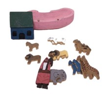 Noah's Ark Wooden Handmade Set Delton Products Toys Ark Noah w Animals