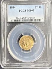 1914 $2-1/2 Indian Gold Quarter Eagle, MS65 PCGS   (14011)