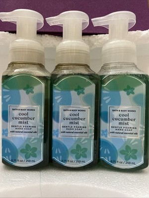 3 New COOL CUCUMBER MIST BATH & BODY WORKS GENTLE FOAMING HAND SOAP WASH
