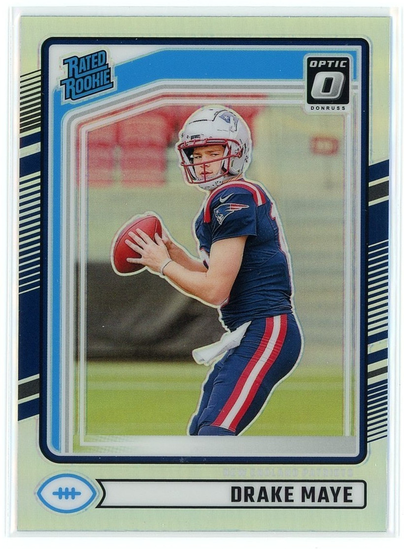 2024 Donruss Drake Maye Optic Preview Silver Holo Prizm Rated Rookie Card #379