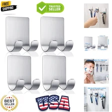 Razor Holder for Shower Shaver Hook Hanger Stand Self Adhesive Stainless Stee...