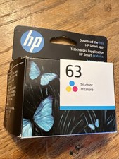 HP63 TRI COLOR CYAN MAGENTA YELLOW AUTHENTIC ORIGINAL EXP JULY 2027 NEW SEALED