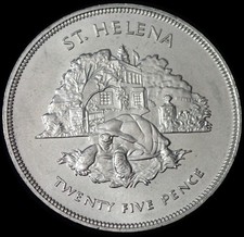St. Helena 25 Pence 1977 Elizabeth II Silber Jubiläumsmünze WCA C9