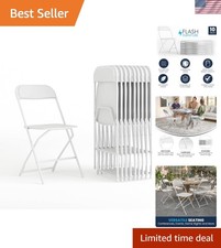 Hercules Set of 10 Indoor/Outdoor Heavy-Duty Plastic Folding Chairs, Foldable...