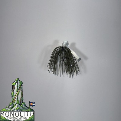 Custom Weedless Jig 3/8oz 4/0 Hook White Head W/ Green Pumpkin Skirt