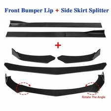 Gloss Black Front Bumper Lip Spoiler Splitter 86.6 Side Skirts For Honda Civic
