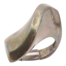 925 Sterling Silver Vintage Ring Modernist Abstract Wavy Dome Sz 6 RG35411