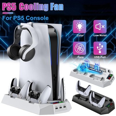 LED PS5 Standfuß Horizontal Ladestation Kühlventilator für PlayStation 5 Ständer