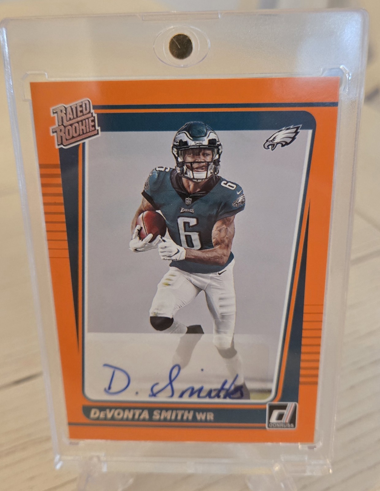 2021 Panini Donruss Rated Rookie Orange Auto DeVonta Smith #261 