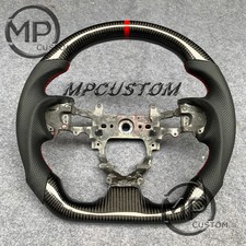 Mp Custom Real Carbon Fiber Steering Wheel With Red Stripe For Civic 2012-2015
