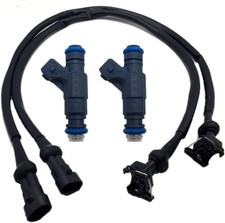 SET OF 2 Fuel Injector with Pigtail Harness Compatible with Polaris Ranger RZR