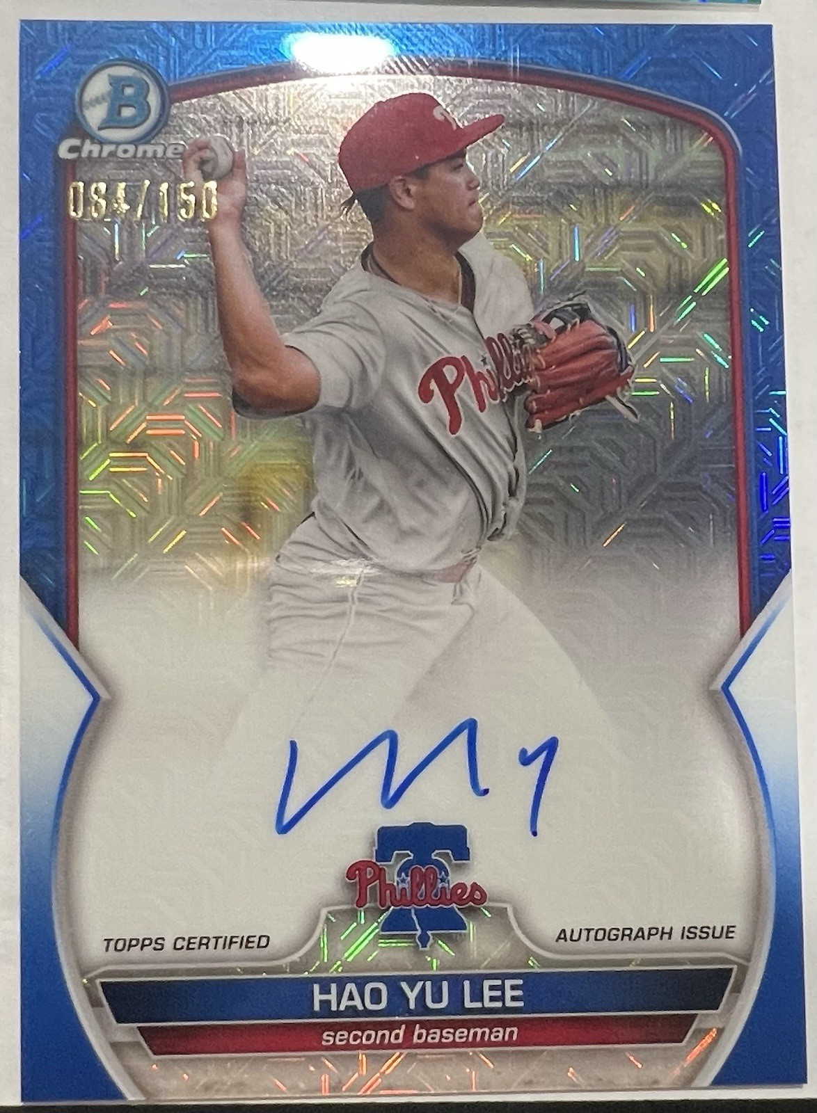 2023 Bowman Chrome Mega - Blue Mojo Autographs Hao Yu Lee #BMA-HL /150 (RC, AU)