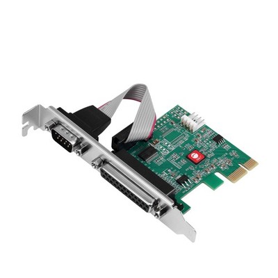 Single Serial Port/RS-232 and Single Parallel Port PCIe Card with 16C550 UART...