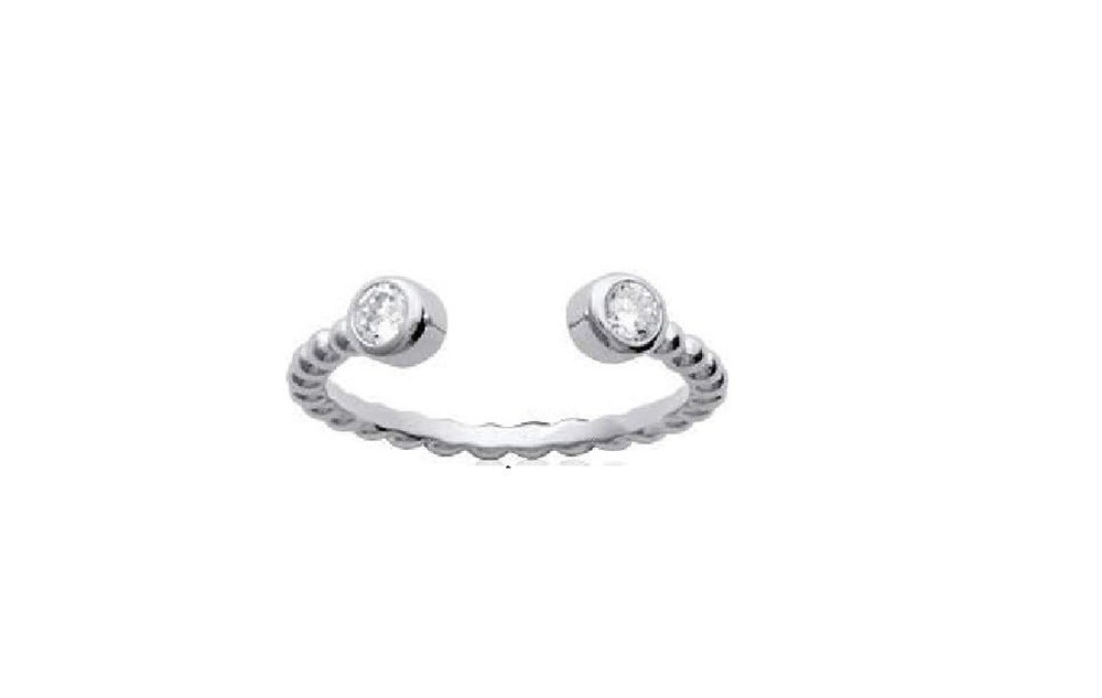 Bague argent 925 véritable et zirconium étincelant de taille 58