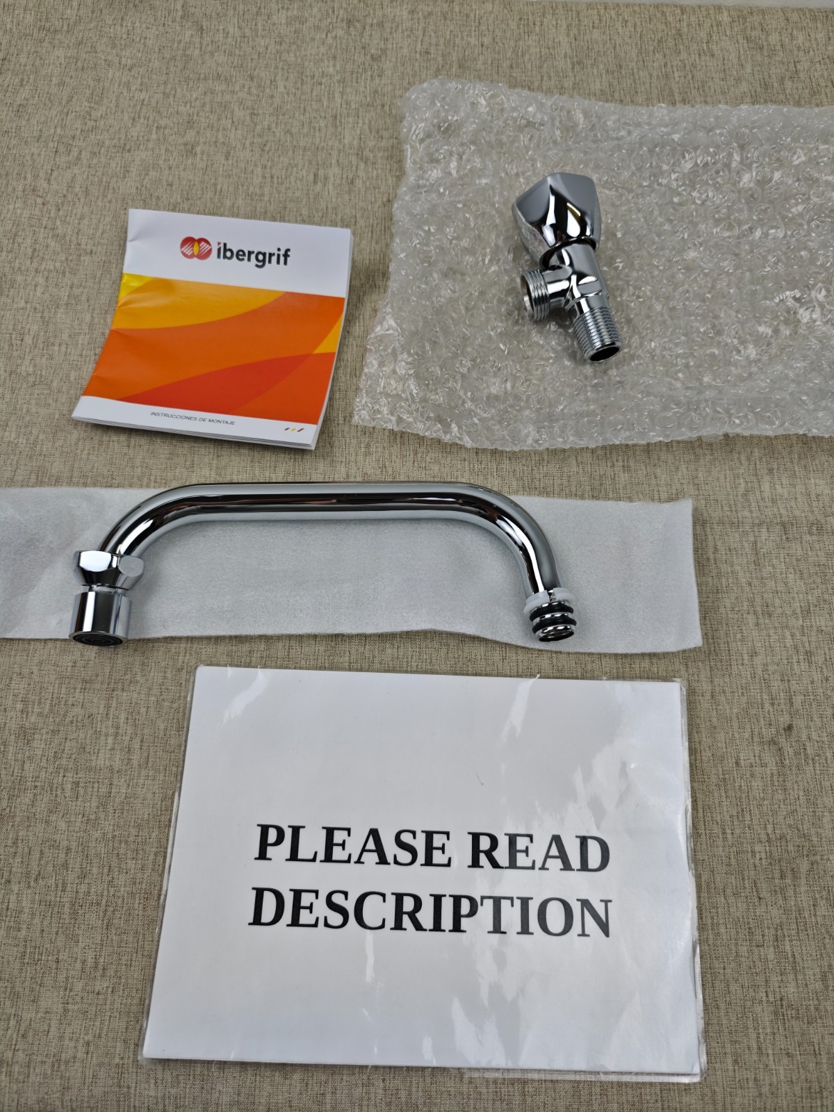 Ibergrif Ballet, Wall Mounted Kitchen Tap, Single Cold Sink Mixer, Chrome