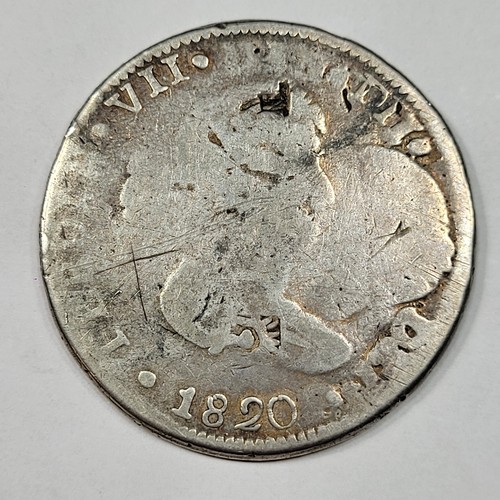 1820 Mexico CHIHUAHUA 8 Reales OVERSTRUCK on 1812 Cast 8 Reales Scratch *M793