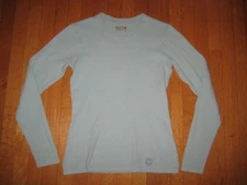 Dover Saddlery Long Sleeve Crew Neck Shirt Women's XS Blue Textured Coolmax