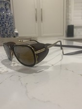 Vuarnet Men's Glacier 03 Titanium Aviator with Side Shields Cord Sunglasses