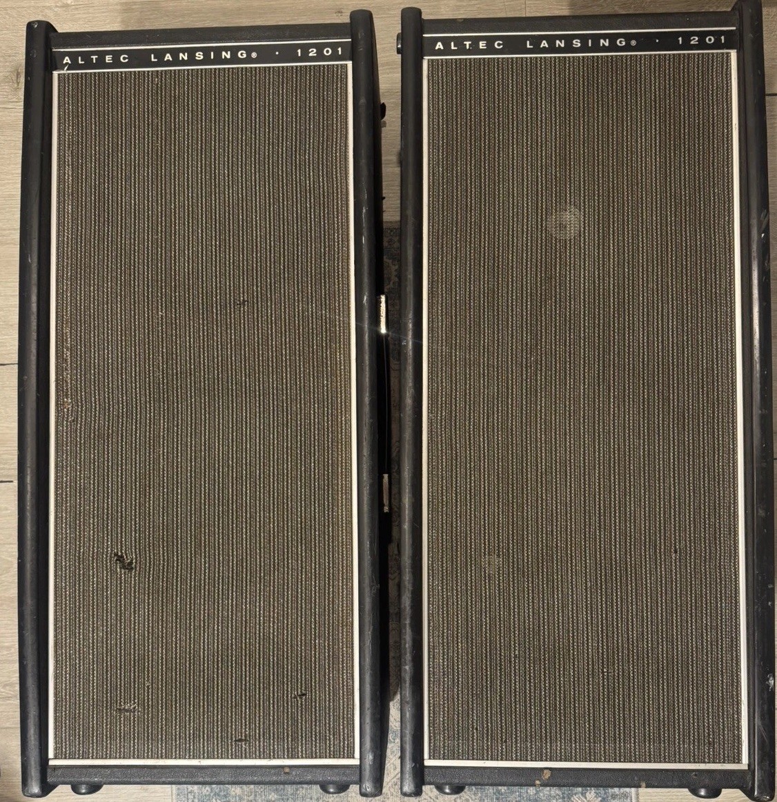 Pair VTG Altec Lansing 1201B Column Speakers Tested Working READ EVERYTHING