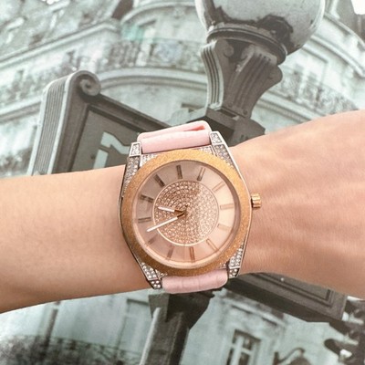 Michael Kors MK6704 Channing Snake-Embossed Silicone and Rose Gold-Tone Watch