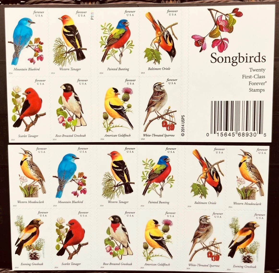 2014 Songbird Stamp Booklet, 100 Permanent Stamps Creative stamp collectibles