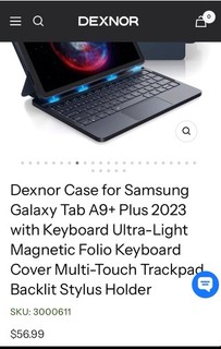 Dexnor Keyboard Folio Case Backlit Touchpad Magnetic Pencil Samsung Tab A9 11"