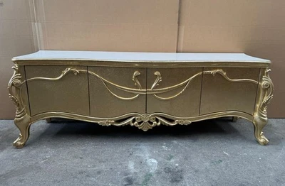 Casa Padrino Luxus Barock TV Schrank Gold / Weiß 185 cm - Barock Möbel - Bild 1 von 3
