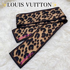 Louis Vuitton Silk Leopard Print Scarf Brown 3.0 x 47.2 in Monogram Motif