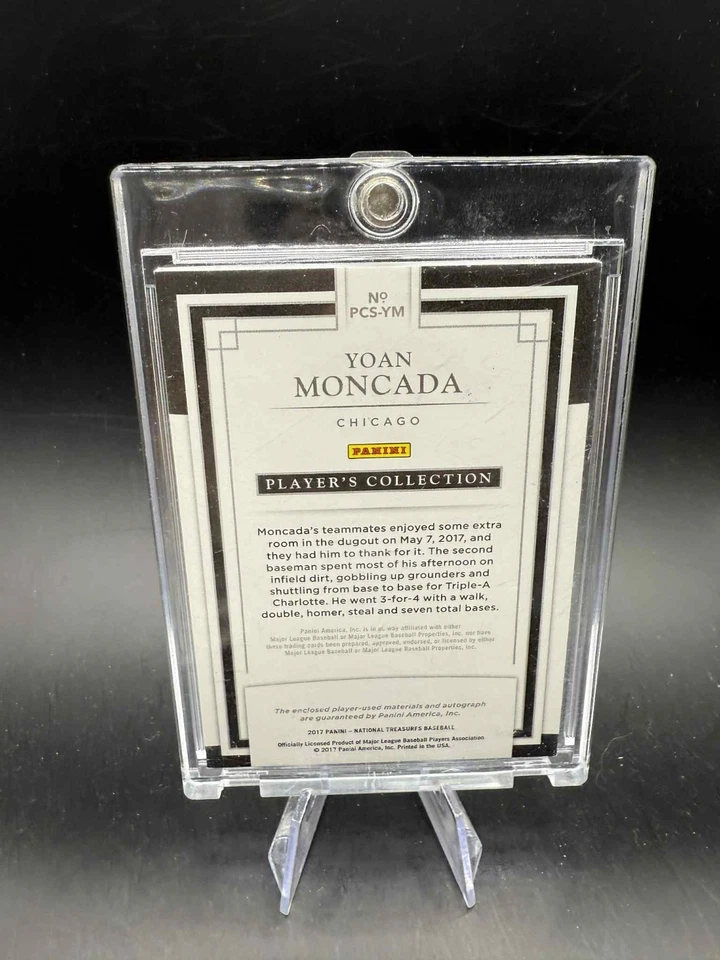 Yoan MONCADA 2017 National Treasures #/25 RC ROOKIE Bat PATCH ANGELS Auto SP - Image 2 of 2