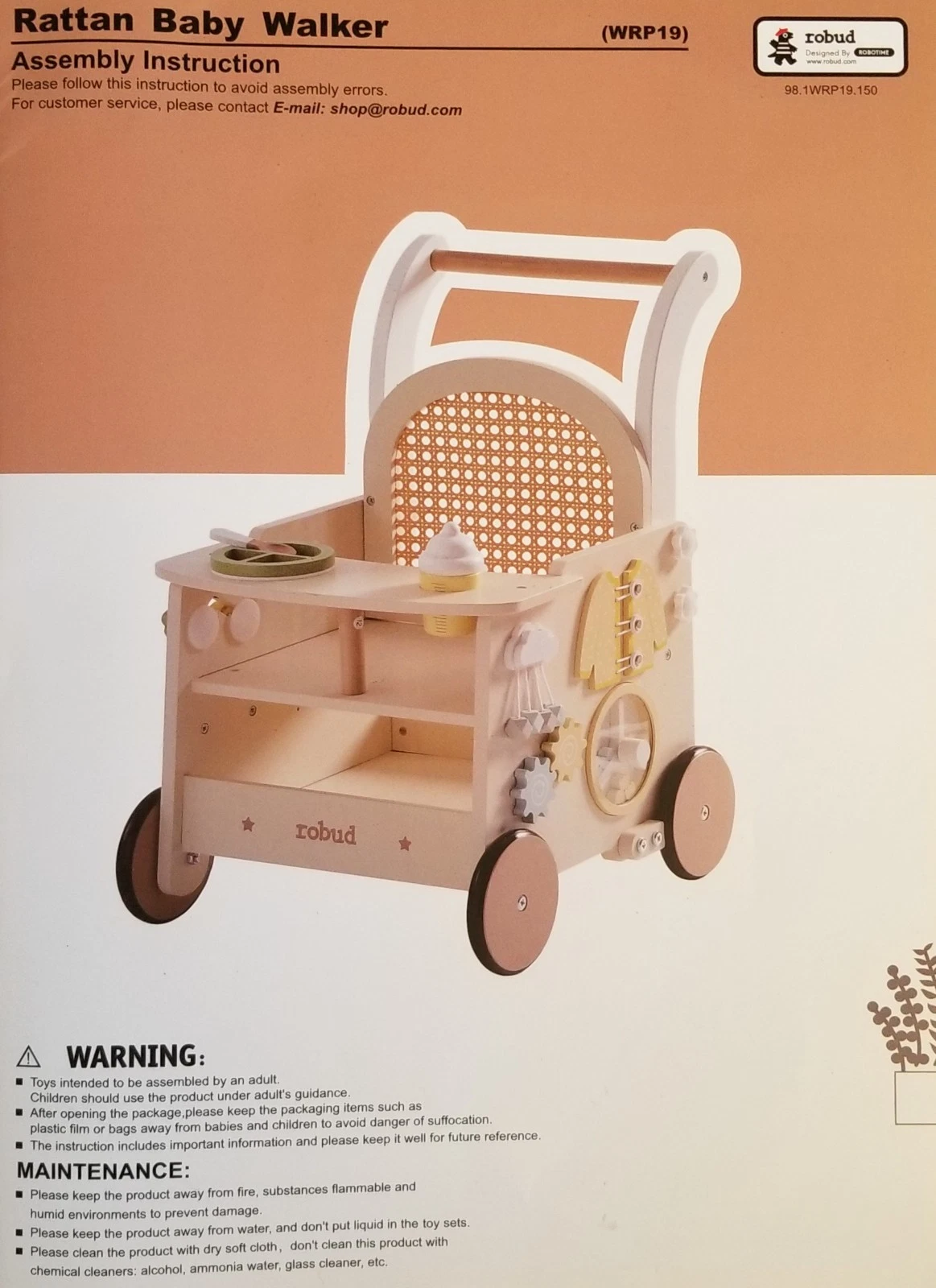 Robud Rattan Baby Walker New, Never Assembled
Opens in a new window or tab