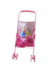 Vtg 2000 Disney Princess Doll Stroller Pink Umbrella Folding Buggy