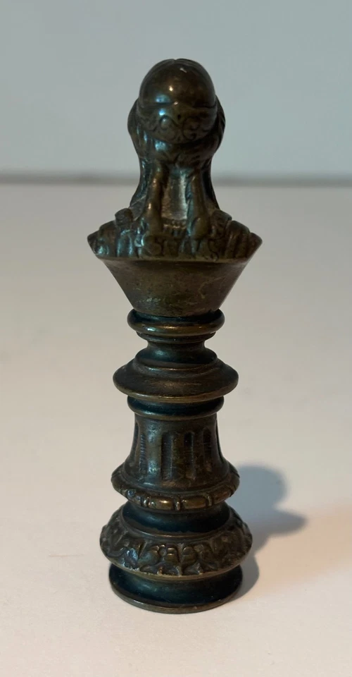 Sello de cera figurativo de bronce francés antiguo del siglo XIX - sello monograma Foto 3 de 4