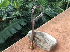 Early 20th Century 800 Silver And Brass Art Deco Custom Tobacco Pipe Tamper