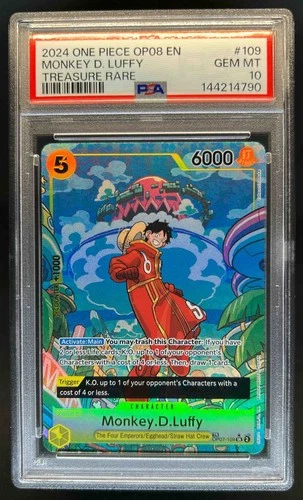 2024 One Piece Two Legends Monkey.D.Luffy Treasure Rare #OP07-109 PSA 10