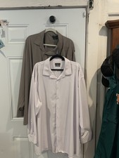 Lot of 2 Shaquille O'Neal Dress Shirt Cooling Stretch XL 20-36/37 white/gray