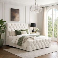 Florida Plush Velvet Upholstered Bed Frame UK Hand Made All Size Double & King