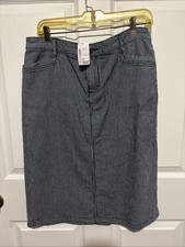 christopher and banks Stripe Denim Skirt 12