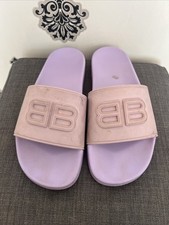 Ladies Balenciaga Purple Slides Pool Size 11 Made in Italy
