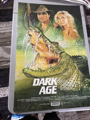 Dark Age VHS Promo Poster Crocodile Horror RKO Ozploitation 1987 Rare