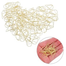 200pcs Drop-Shaped Paper Clips: Tiny Gold Paper Clips - Creative Metal