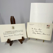Ronald & Nancy Reagan Signed White House Letter 1986 Politics Theme
