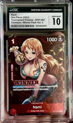 2022 ONE PIECE ナミ #007 GEM MT 10 CGC 10 GEM MT Nami ST01-007 Winner English Promo One Piece